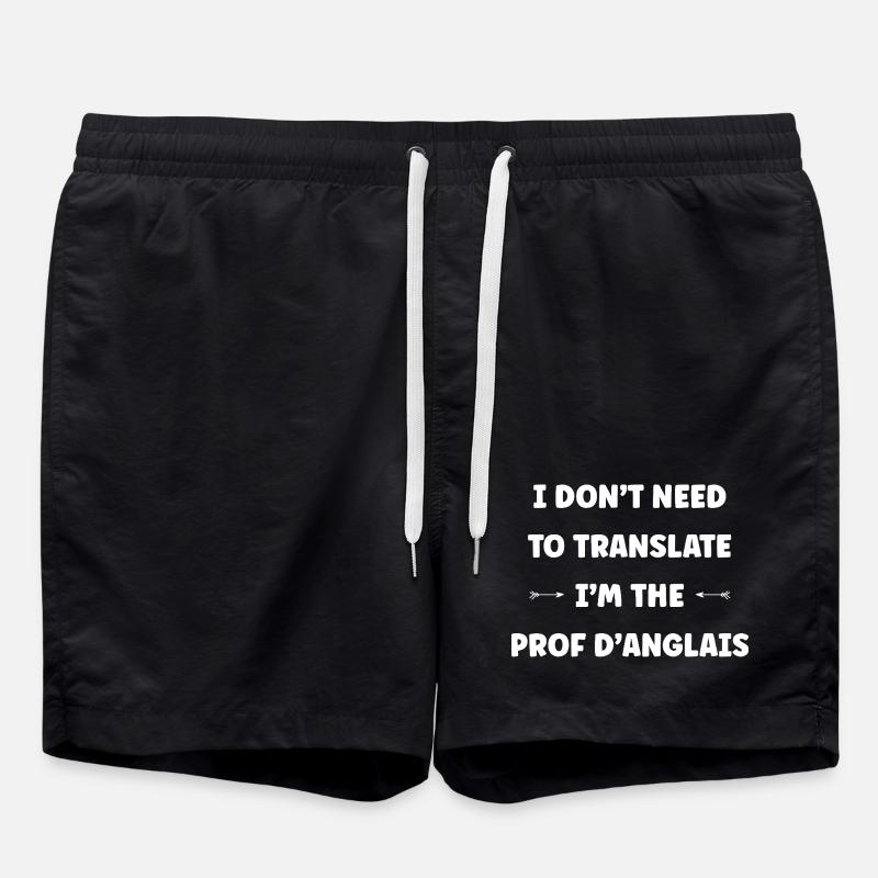 Prof Anglais - Short de bain - noir