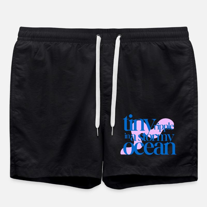 Tiny ripple in a stormy ocean (rosè background) - Swim Trunks - black
