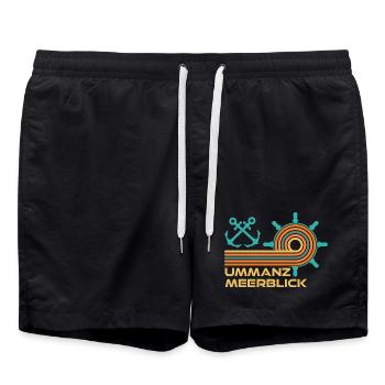 Vacances en mer Baltique : Divertissement sur la mer - Short de bain - noir - Devant - AI Model Male 185 light (185cm)
