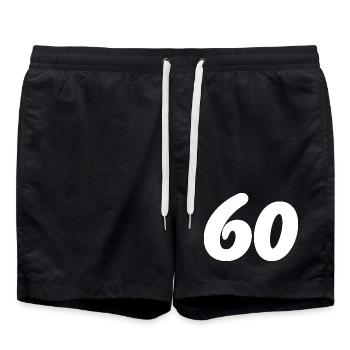 60. 60 ANS. 60e ANNIVERSAIRE. ANNIVERSAIRE 60 ANS. - Short de bain - noir - Devant - AI Model Male 185 light (185cm)