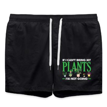 I don't leave without my plants succulent - Swim Trunks - black - Front - AI Model Male 185 light (185cm)