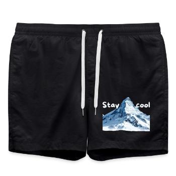 Berglandschaft Stay Cool - Badeshorts - Schwarz - Vorne - AI Model Male 185 light (185cm)