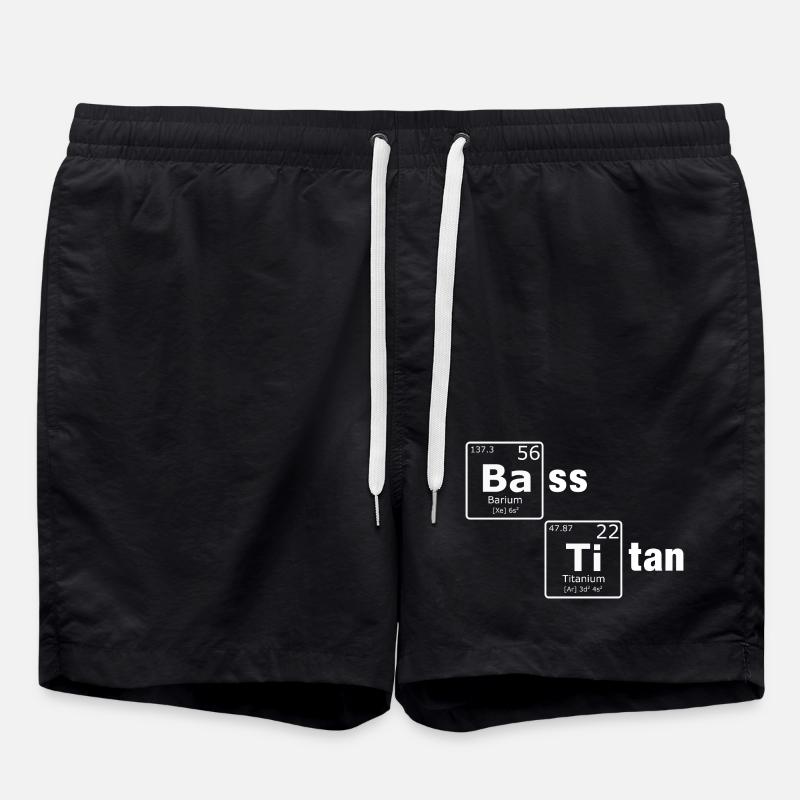 Bass Titan Periodensystem Elemente Nerd - Badeshorts - Schwarz