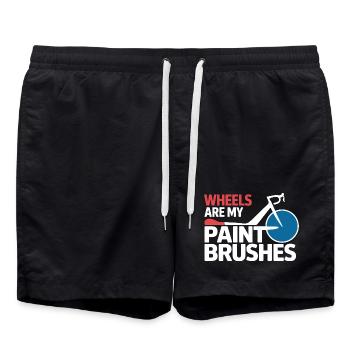 Professional Bicycle Acrobatics Performance Art  - Swim Trunks - black - Front - AI Model Male 185 light (185cm)