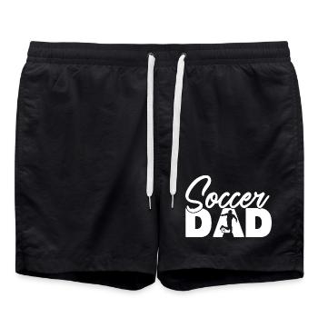Soccer Dad Football Silhouette Sports Father - Swim Trunks - black - Front - AI Model Male 185 light (185cm)