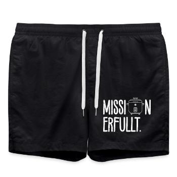 Cooking MISSION ACCOMPLISHED Rice Lovers Fun - Swim Trunks - black - Front - AI Model Male 185 light (185cm)