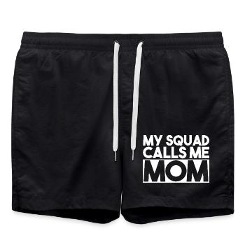 Mon escouade m’appelle frère Typographie du slogan - Short de bain - noir - Devant - AI Model Male 185 light (185cm)