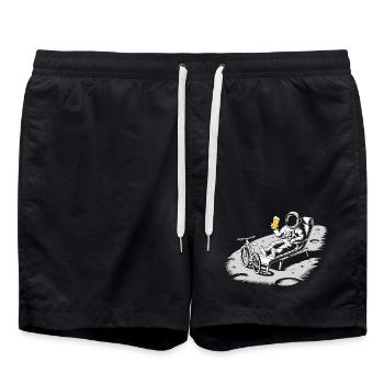 Astronaute qui se détend sur la Lune en buvant de la bière - Short de bain - noir - Devant - AI Model Male 185 light (185cm)