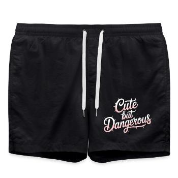 Süß Aber Gefährlich Cute Kawaii Aesthetic Katze - Swim Trunks - black - Front - AI Model Male 185 light (185cm)