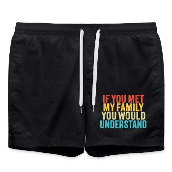 Shirt de Si tu as rencontré ma famille - Short de bain - noir - Devant - AI Model Male 185 light (185cm)