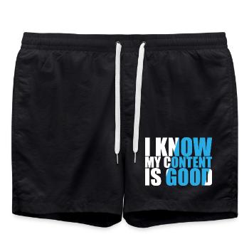 Content Creator Vlogger Online Streamer Influencer - Swim Trunks - black - Front - AI Model Male 185 light (185cm)