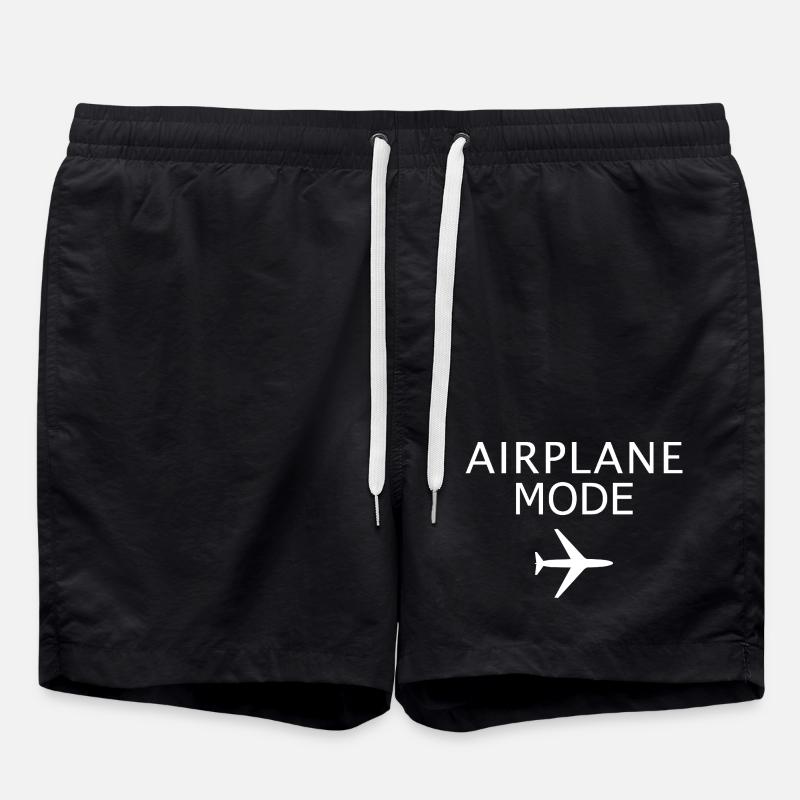 Flugzeugmodus aktivierter Flugmodus Luftfahrtkunst - Badeshorts - Schwarz