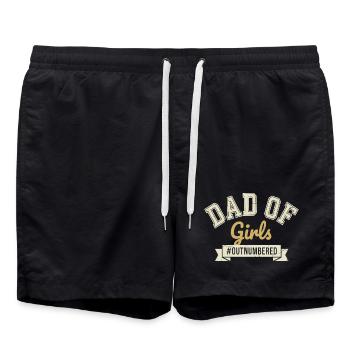 Papa des filles en infériorité numérique Papa fille - Short de bain - noir - Devant - AI Model Male 185 light (185cm)