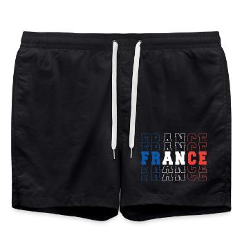 France Football Fan Drapeau Bleu Blanc Rouge Sport - Short de bain - noir - Devant - AI Model Male 185 light (185cm)