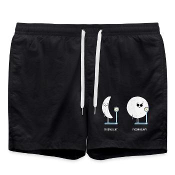 Lustige Mondphasen des Mondes Mondphasen Mondlicht - Badeshorts - Schwarz - Vorne - AI Model Male 185 light (185cm)
