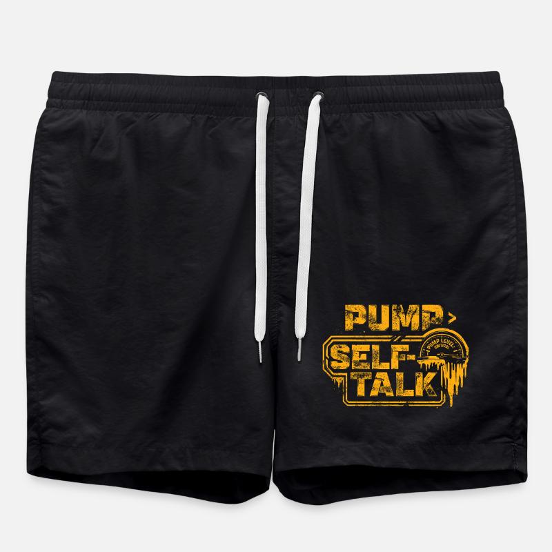 The Pump > The Self-Talk | Gym Motivation - Swim Trunks - black