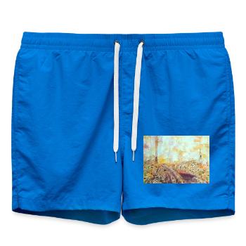 Paysage aquarelle forestier automne - Short de bain - cobalt blue - Devant