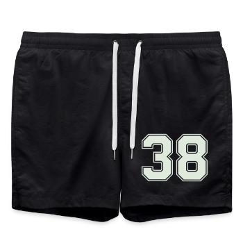 38- - Swim Trunks - black - Front - AI Model Male 185 light (185cm)