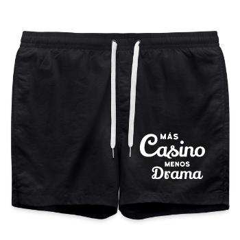 Mas Casino - Menos Drama - Cuban Salsa  - Badeshorts - Schwarz - Vorne - AI Model Male 185 light (185cm)