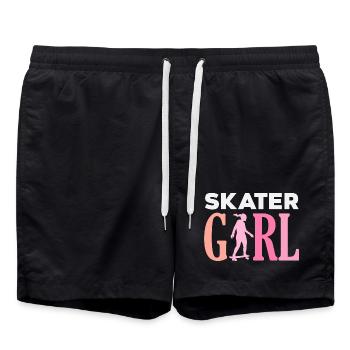 Skateboard Skater Retro Vintage Skaten Geschenk - Badeshorts - Schwarz - Vorne - AI Model Male 185 light (185cm)