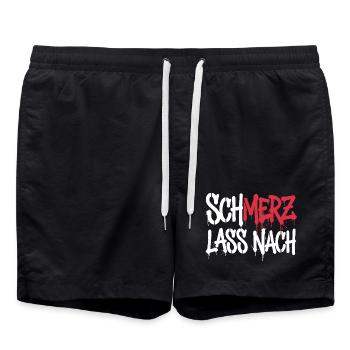 SchMerz lass nach - nein zu Merz - Badeshorts - Schwarz - Vorne - AI Model Male 185 light (185cm)