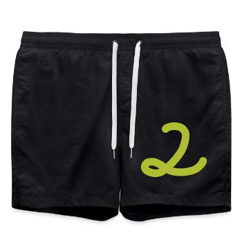 2 Number two number - Swim Trunks - black - Front - AI Model Male 185 light (185cm)