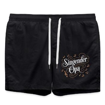 Singender Opa - unser Opa Großvater singt gerne - Badeshorts - Schwarz - Vorne - AI Model Male 185 light (185cm)