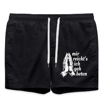 Mir reicht's, ich geh beten - Religion - Spruch - Badeshorts - Schwarz - Vorne - AI Model Male 185 light (185cm)