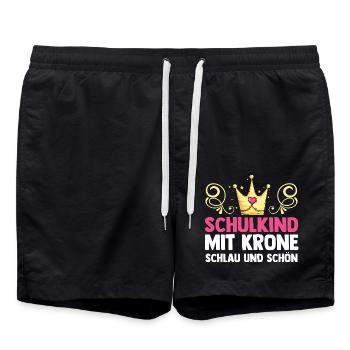 Kita Abgänger Einschulung Schulkind - Badeshorts - Schwarz - Vorne - AI Model Male 185 light (185cm)