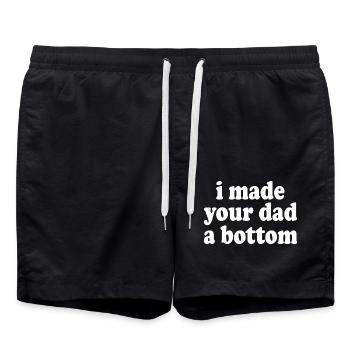 I made your dad a bottom - Swim Trunks - black - Front - AI Model Male 185 light (185cm)