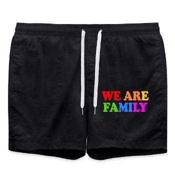 We are family - Short de bain - noir - Devant - AI Model Male 185 light (185cm)