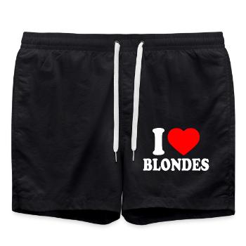 I love blondes - Badeshorts - Schwarz - Vorne - AI Model Male 185 light (185cm)