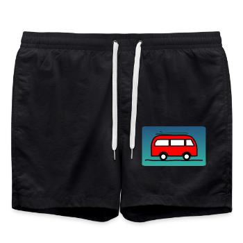 VATERTAG. ALLES GUTE ZUM GEBURTSTAG, PAPA. PAPA. ALLES GUTE ZUM GEBURTSTAG - Badeshorts - Schwarz - Vorne - AI Model Male 185 light (185cm)