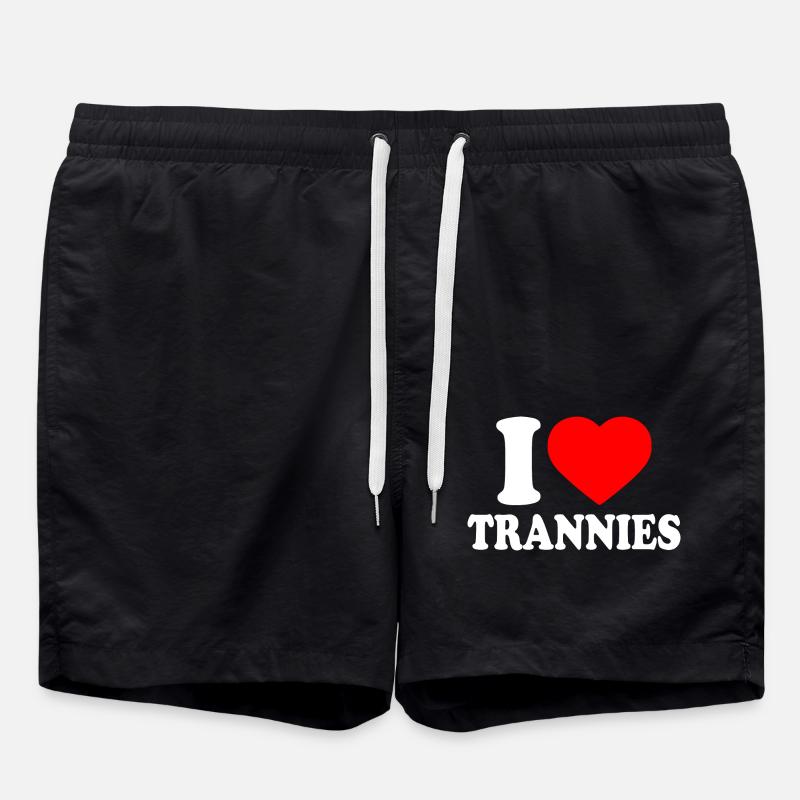 I love trannies - Swim Trunks - black