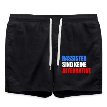 Les racistes ne sont pas une alternative - Short de bain - noir - Devant - AI Model Male 185 light (185cm)
