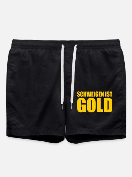 schweigen ist gold - Badeshorts - Schwarz