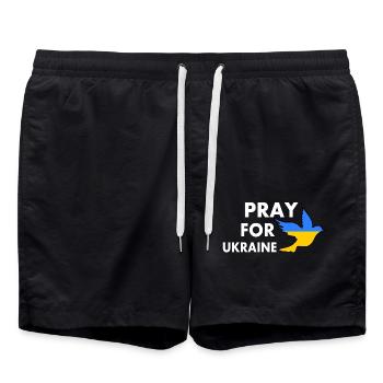Pray for ukraine - Swim Trunks - black - Front - AI Model Male 185 light (185cm)