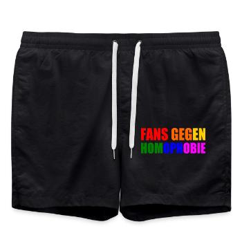fans gegen homophobie - Badeshorts - Schwarz - Vorne - AI Model Male 185 light (185cm)