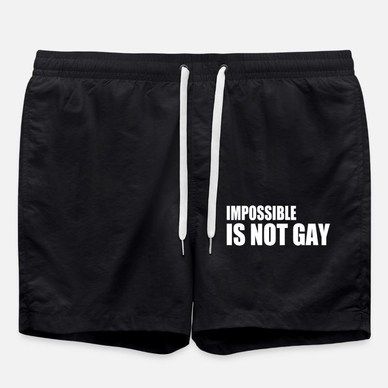 impossible is not gay - Badeshorts - Schwarz