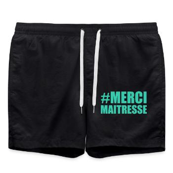 MAÎTRESSE. MERCI. MERCI MAÎTRESSE - Short de bain - noir - Devant - AI Model Male 185 light (185cm)