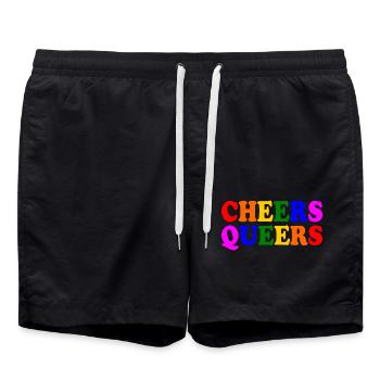 Cheers queers - Swim Trunks - black - Front - AI Model Male 185 light (185cm)