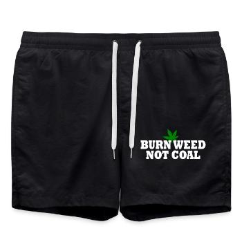 Burn weed not coal - Badeshorts - Schwarz - Vorne - AI Model Male 185 light (185cm)