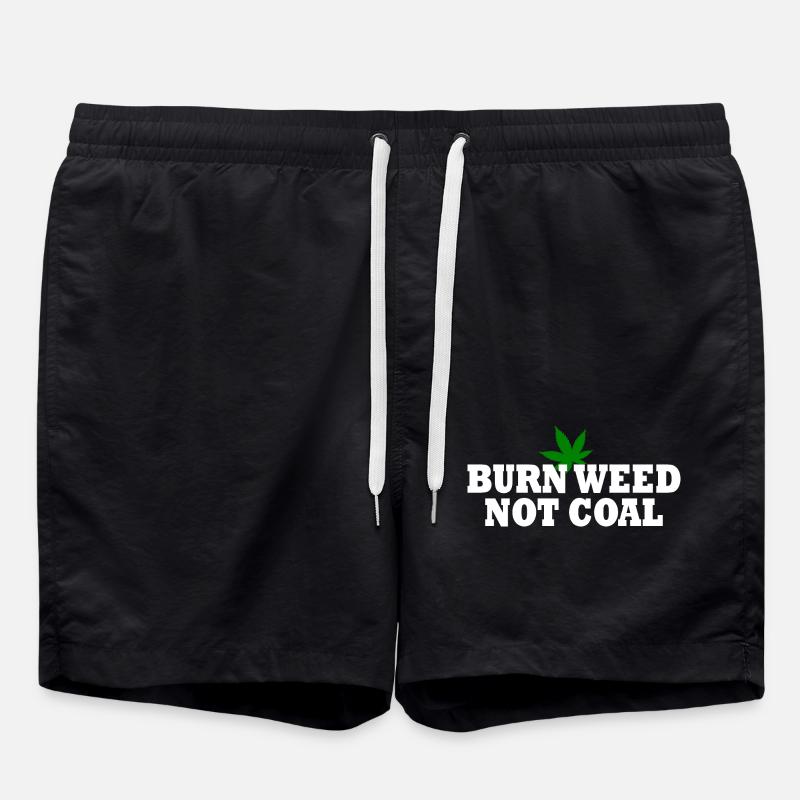 Burn weed not coal - Badeshorts - Schwarz