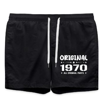 Né en 1970, Cadeau Anniversaire 1970 Original 1970 - Badeshorts - Schwarz - Vorne - AI Model Male 185 light (185cm)