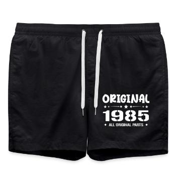 Né en 1985, Cadeau Anniversaire 1985 Original 1985 - Badeshorts - Schwarz - Vorne - AI Model Male 185 light (185cm)