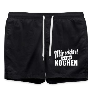 Mir reicht's ich geh kochen - Spruch - Badeshorts - Schwarz - Vorne - AI Model Male 185 light (185cm)