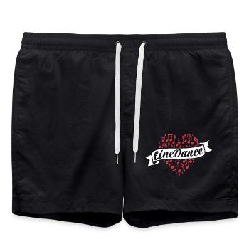 Danse en ligne - Danse avec le cœur - Musique Cadeau - Short de bain - noir - Devant - AI Model Male 185 light (185cm)