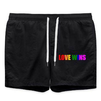 Love wins - Badeshorts - Schwarz - Vorne - AI Model Male 185 light (185cm)