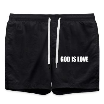 God is love - Short de bain - noir - Devant - AI Model Male 185 light (185cm)