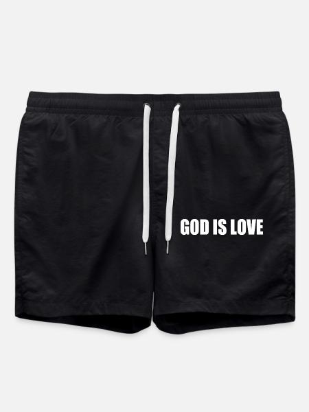 God is love - Swim Trunks - black